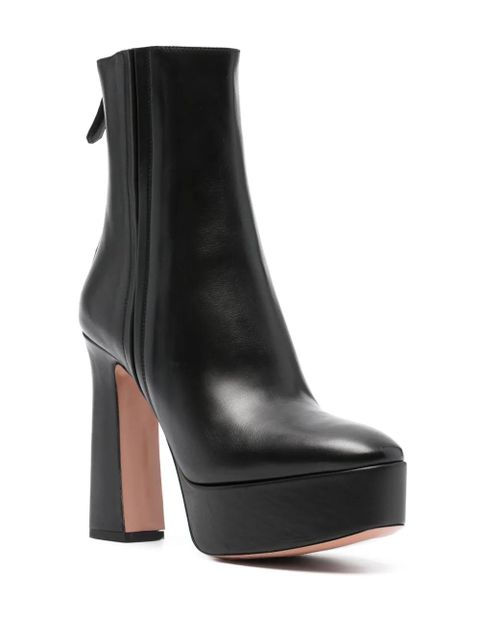 Aquazzura 130mm platform leather boots - Black