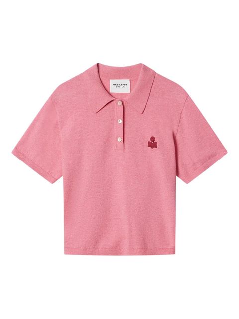 MARANT ÉTOILE Althea buttoned logo polo top - Pink - zdjęcie produktu nr 1