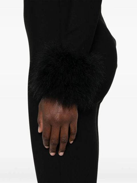 Blumarine feather-trim jumpsuit - Black