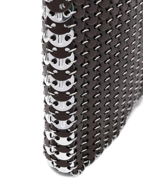 Rabanne chain-link leather tote bag - Brown