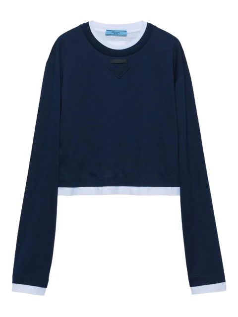 Prada long-sleeve crew-neck T-shirt - Blue - zdjęcie produktu nr 1