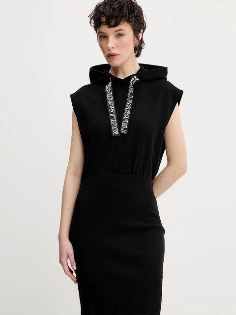 Karl Lagerfeld Jeans sukienka bawełniana kolor czarny mini dopasowana A2W13033 - zdjęcie produktu nr 1