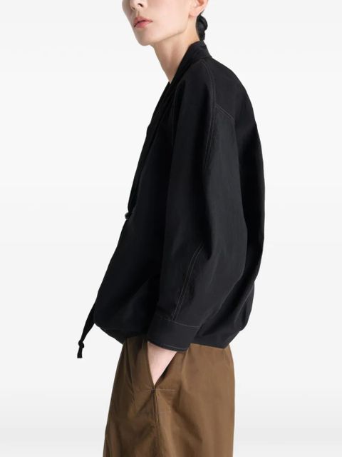 LEMAIRE scarf cotton blouse - Black