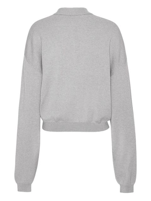 ROTATE BIRGER CHRISTENSEN logo-patch polo sweater - Grey