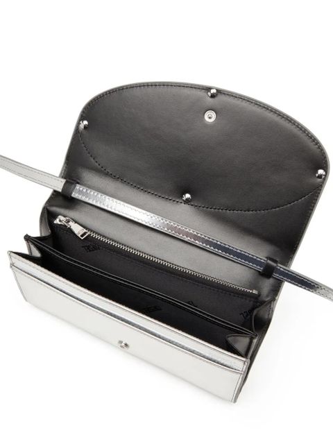 Diesel 1Dr leather wallet-on-chain - Silver