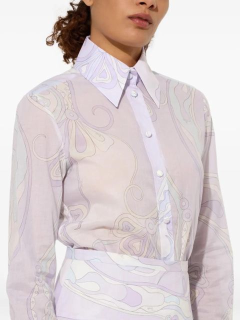PUCCI orchidee-print cotton shirt - Purple