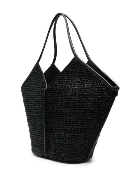 Hereu Calella raffia tote bag - Black