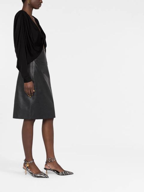 Givenchy buckle-detail leather pencil skirt - Black