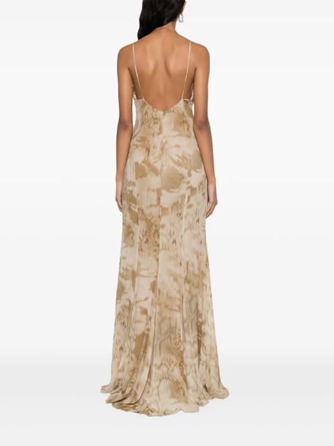 Blumarine tie-dye crepe maxi dress - Neutrals