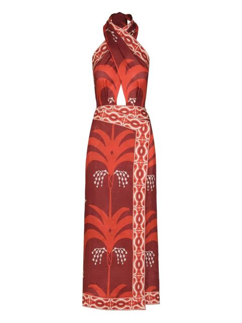 Johanna Ortiz Buen Viento printed halterneck dress - Red - zdjęcie produktu nr 1
