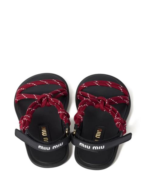 Miu Miu Rivière knotted-strap sandals - Red - zdjęcie produktu nr 2