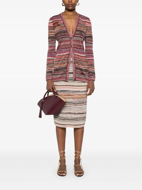 Missoni wave-pattern lamé midi skirt - Orange