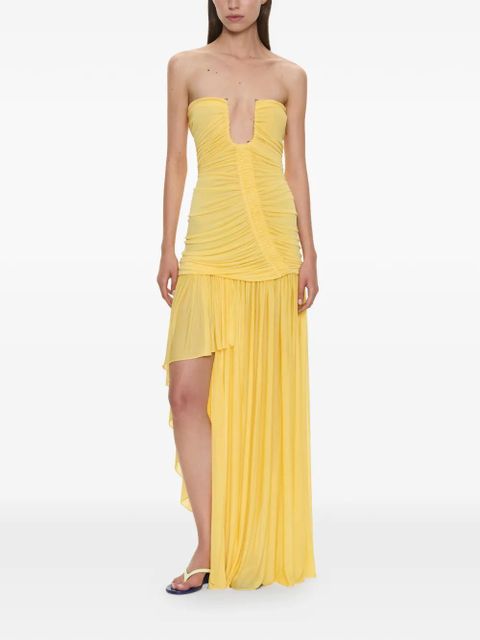 Christopher Esber Arced Orion strapless ruched asymmetric dress - Yellow - zdjęcie produktu nr 2