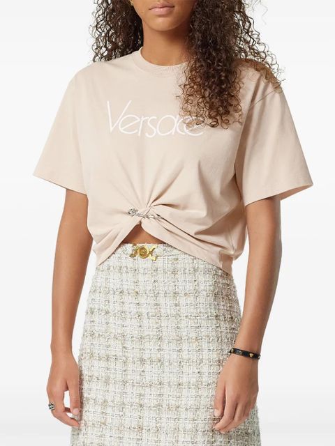 Versace Safety Pin cropped T-shirt - Neutrals