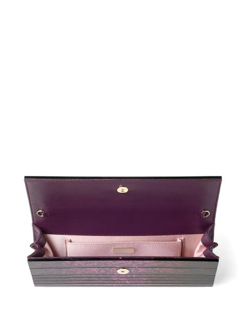 Jimmy Choo Sweetie glitter-embellished clutch bag - Purple
