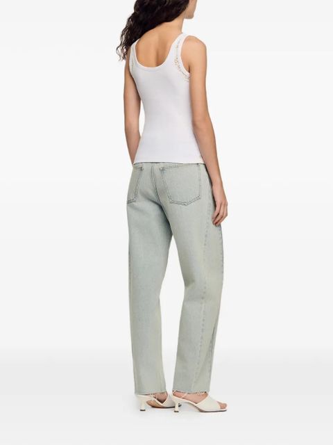 SANDRO lace-trim top - White