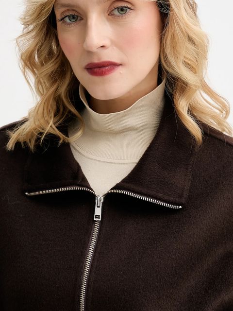 Filippa K kurtka wełniana kolor brązowy przejściowa 28783