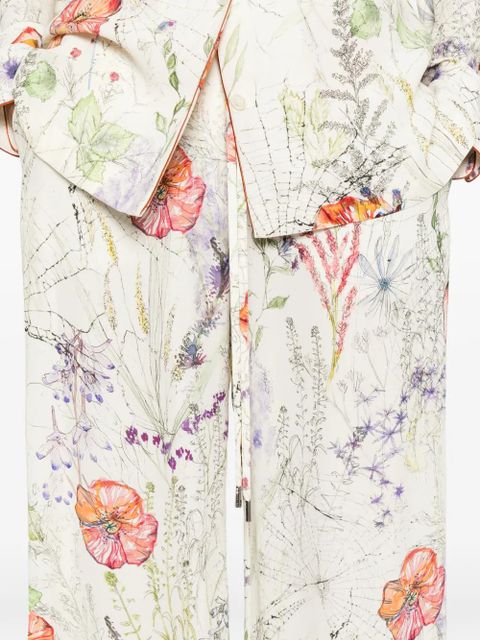 Alexander McQueen floral-print trousers - Neutrals