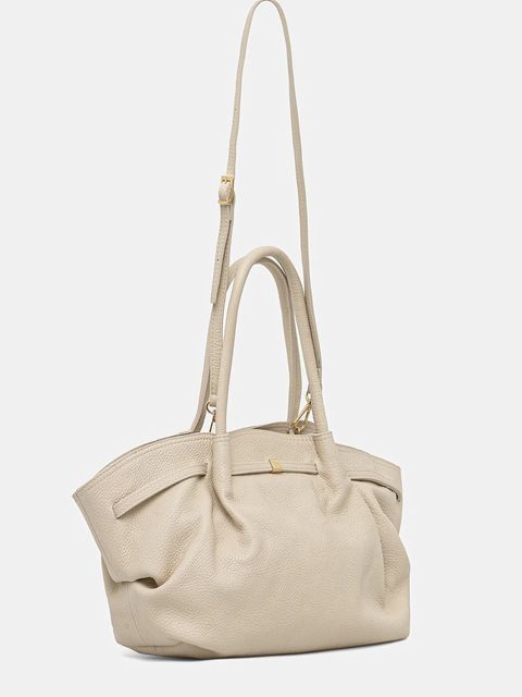 Answear.LAB torebka skórzana kolor beżowy