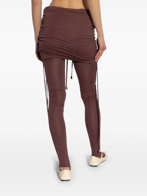 The Attico draped-design leggings - Brown