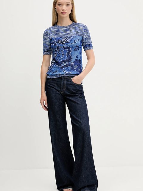 Desigual t-shirt DANAE damski kolor niebieski 25WWTF04