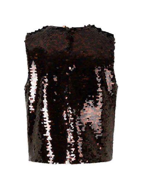STAUD sequin sleeveless top - Black - zdjęcie produktu nr 2