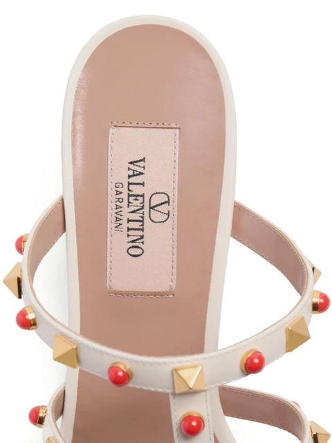 Valentino Garavani 60mm Rockstud embellished sandals - Neutrals