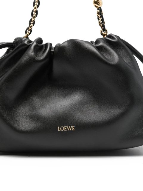 LOEWE medium Flamenco chain drawstring clutch bag - Black