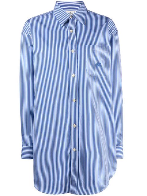 ETRO striped logo-embroidered cotton shirt - Blue - zdjęcie produktu nr 1