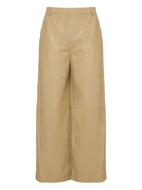 Yves Salomon straight lamb-leather trousers - Neutrals - zdjęcie produktu nr 1