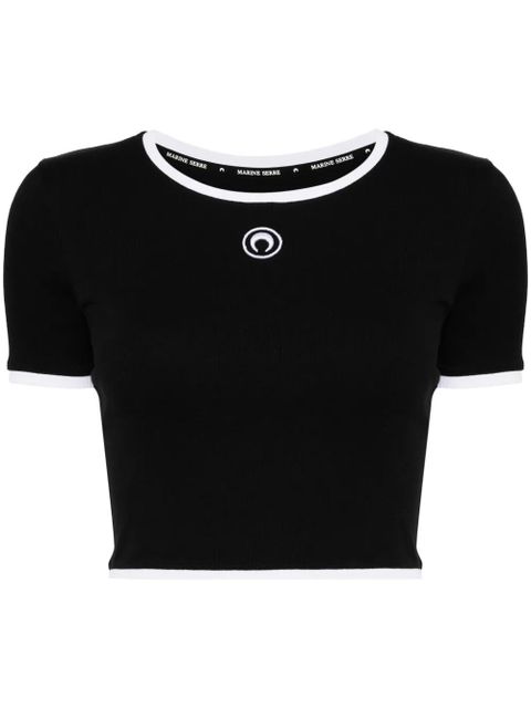 Marine Serre organic cotton blend t-shirt - Black - zdjęcie produktu nr 1
