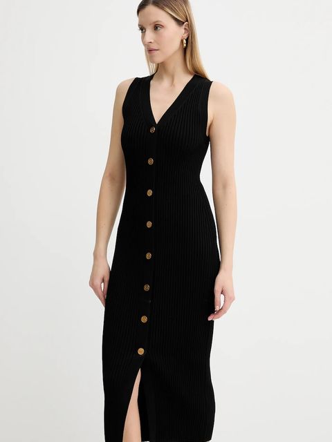 MICHAEL Michael Kors sukienka kolor czarny midi dopasowana MT5832533D