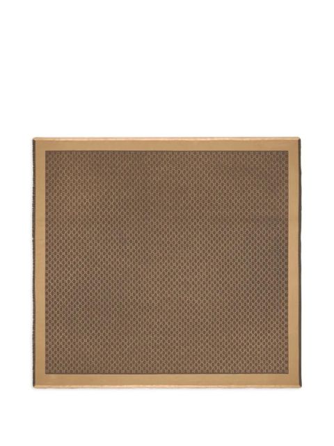 Gucci patterned fringed scarf - Brown - zdjęcie produktu nr 1