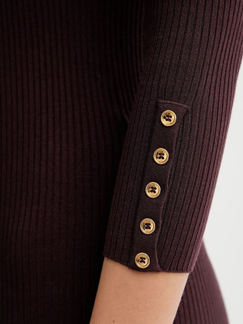 Elisabetta Franchi sukienka z dodatkiem jedwabiu kolor bordowy midi dopasowana AM23B56E2