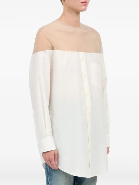 MM6 Maison Margiela high-cut cuffed cotton shirt - White