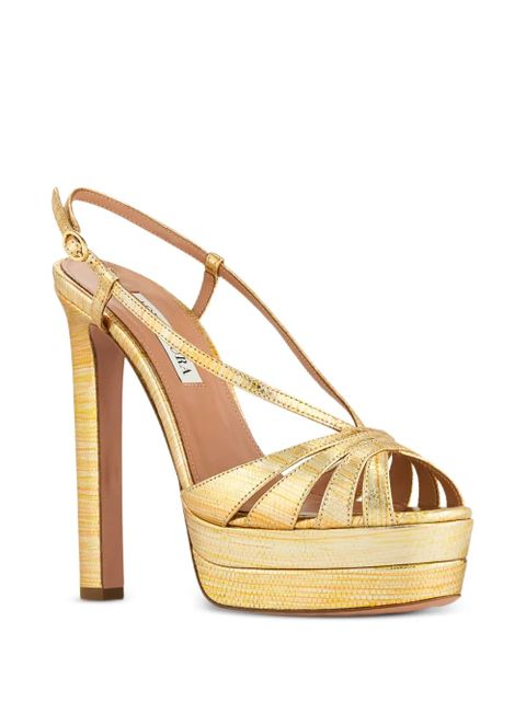Aquazzura Aimée heeled sandals - Gold - zdjęcie produktu nr 2