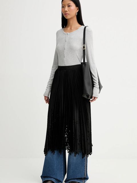 MUNTHE spódnica RUSTALI kolor czarny midi rozkloszowana 254120725422 - zdjęcie produktu nr 2