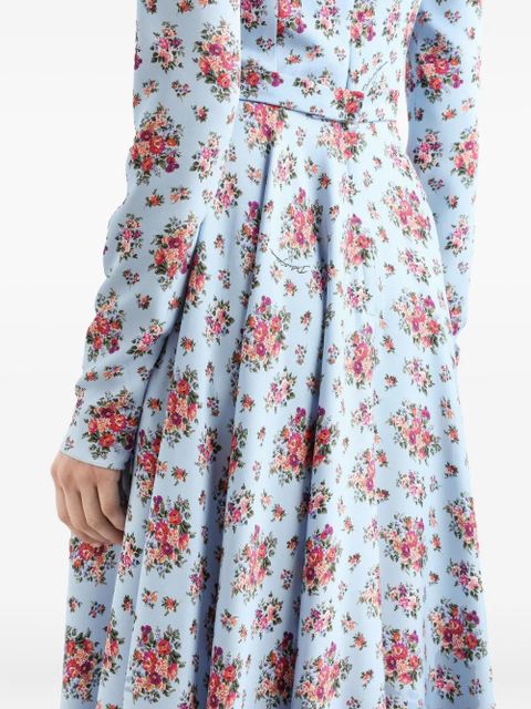 Dolce & Gabbana flower bouquets-print midi dress - Blue