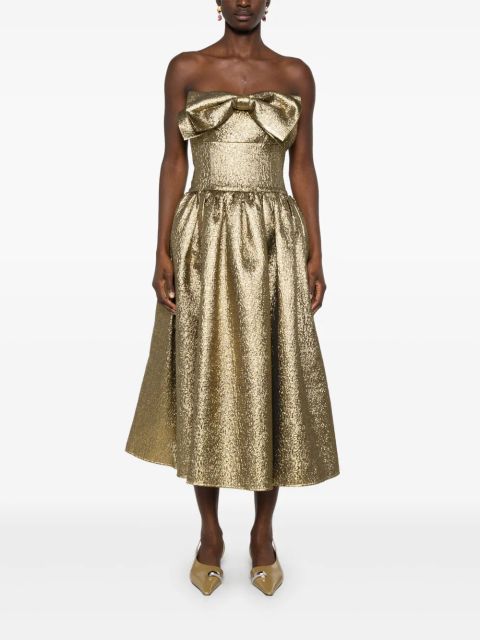 Self-Portrait metallic midi dress - Gold - zdjęcie produktu nr 2