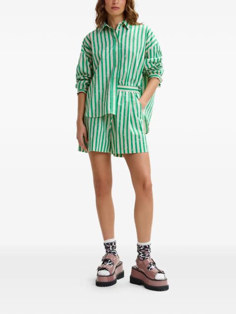 Essentiel Antwerp striped rhinestone-embellished shorts - Green - zdjęcie produktu nr 2