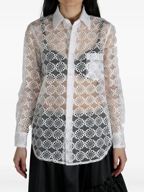 Comme Des Garçons sheer lace shirt - White - zdjęcie produktu nr 2