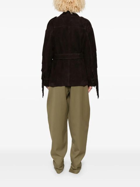 Nour Hammour Cassidy suede jacket - Brown