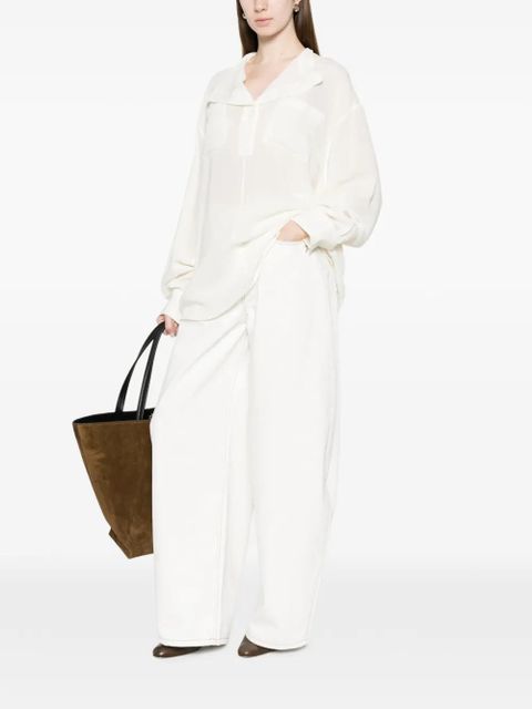 TOTEME overlapping-collar blouse - Neutrals - zdjęcie produktu nr 2