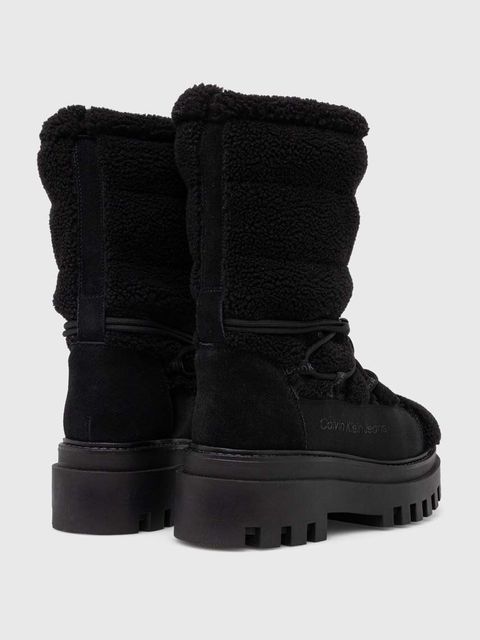 Calvin Klein Jeans śniegowce FLATFORM SNOW BOOT SHERPA WN kolor czarny YW0YW01195