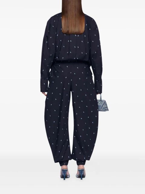 The Attico flag-print asymmetric shirt - Blue