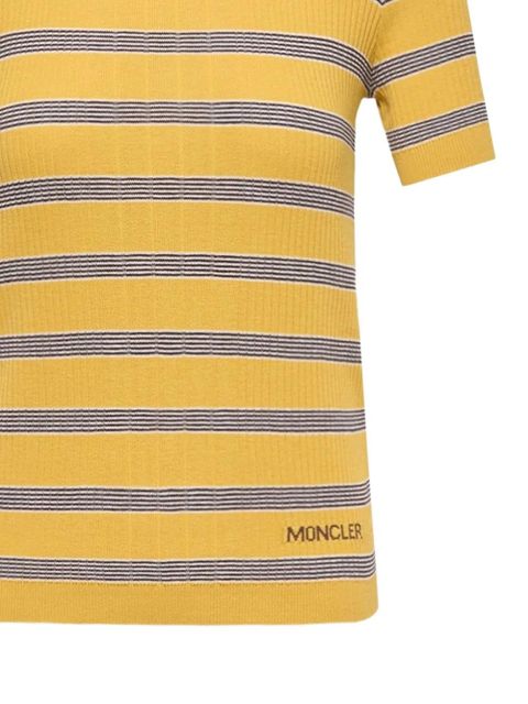 Moncler striped ribbed-knit T-shirt - Yellow - zdjęcie produktu nr 2