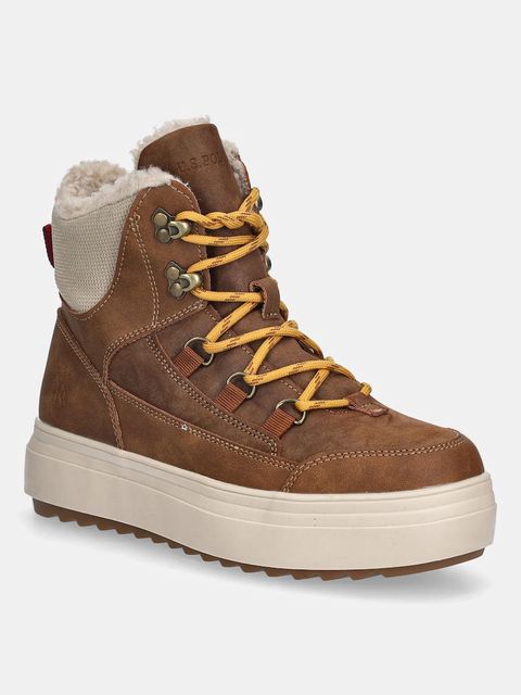 U.S. Polo Assn. botki ICY007 damskie kolor brązowy na płaskim obcasie ocieplone ICY007W/EUH1 - zdjęcie produktu nr 1