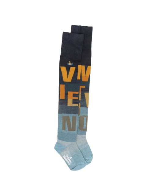 Vivienne Westwood logo-lettering socks - Blue - zdjęcie produktu nr 1
