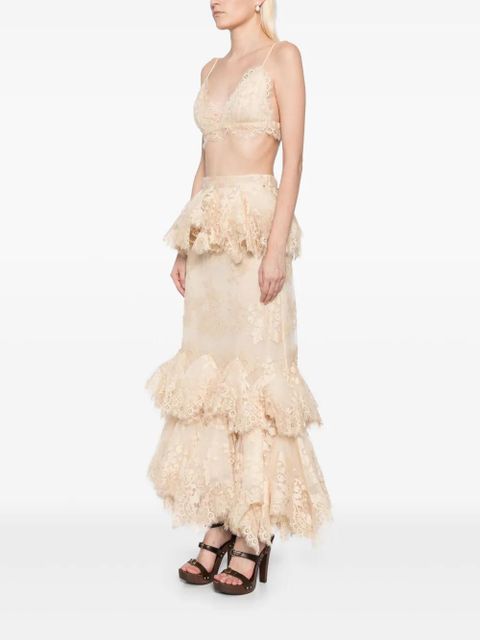 ZIMMERMANN eden lace handkerchief skirt - Neutrals