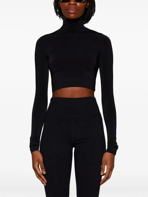 Balenciaga turtleneck cropped top - Black